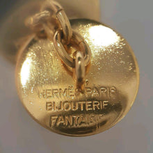 Load image into Gallery viewer, Hermes Paris Selle Serie Button Cuffs Cufflinks Gold Plate GP Men&#39;s Accessory
