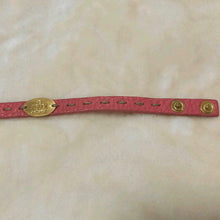 Load image into Gallery viewer, Fendi Authentic Selleria Pink Leather Bangle Bracelet Double Wrap Gold Tone
