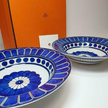 Load image into Gallery viewer, HERMES Bleus d&#39;Ailleurs Soup Pasta Plate 4 Pieces 24cm Dinnerware Tableware Blue
