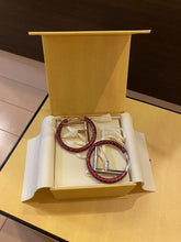 Load image into Gallery viewer, Fendi Authentic F Is Logo Ring Hoop Earrings Pierce Python Leather Red Accessory
