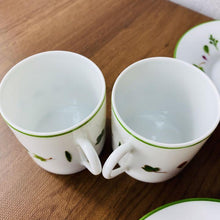 Load image into Gallery viewer, Hermes Porcelain Nile Lotus Demitasse Cup Saucer Set of 2 White Green Tableware
