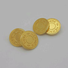 Load image into Gallery viewer, Hermes Paris Selle Serie Button Cuffs Cufflinks Gold Plate GP Men&#39;s Accessory
