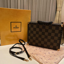 Load image into Gallery viewer, Fendi Vintage Pecan Pattern 2 Way Trunk Case Shoulder Bag Brief Brown Leather
