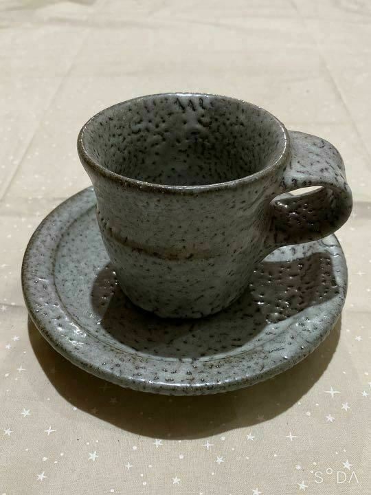 Mashiko Ware by Naoyuki Matsubara Cup & Saucer Folk Art Pottery Antique w/Box