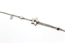 Load image into Gallery viewer, Christian Dior Star Motif Rhinestone Chain Necklace Pendant Silver Plated 44cm
