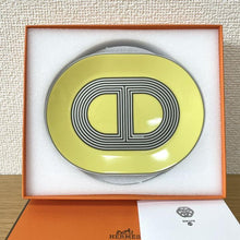 Load image into Gallery viewer, Hermes Paris Rallye 24 Oval Mini Plate 2 Pieces Yellow 15x12cm Porcelain w/Box
