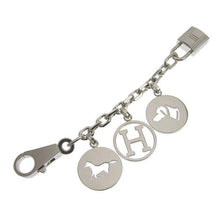 Load image into Gallery viewer, Hermes Berloque Amulette 4 Horse Dog Logo Cadena Bag Charm Silver Plated w/Box
