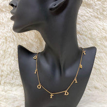 Load image into Gallery viewer, Christian Dior Alphabet Logo Rhinestone Chain Necklace Pendant Gold Plated 40cm

