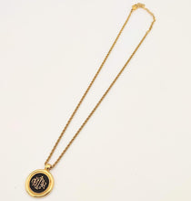 Load image into Gallery viewer, Christian Dior Vintage Circle Logo Plate Chain Necklace Pendant Gold Plated
