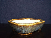 Load image into Gallery viewer, Japanese Bonsai Pot By Tokoname Koyo Brown Glazed Fan Shape W14.2x11.2xH3.8cm

