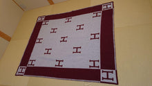 Load image into Gallery viewer, HERMES Paris Auth. Plaid Avalon Blanket Throw Wool Cashmere Blend 135 x 165cm
