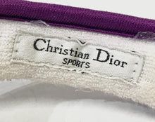 Load image into Gallery viewer, Christian Dior Emblem Embroidered Sun Visor Cap Purple Cotton Ladies Vintage
