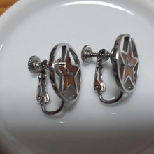 Load image into Gallery viewer, Christian Dior Circle Star Logo Pink Orange Lever Back Earrings Silver Plated
