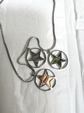 Load image into Gallery viewer, Christian Dior Three Circle Stars Logo Chain Necklace Pendant Silver Plated

