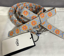 Load image into Gallery viewer, Fendi STRAP YOU Shoulder Strap Flower Pattern Orange Blue Bag Accessory Italy
