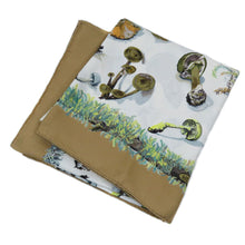 Load image into Gallery viewer, HERMES Paris Carre 90 100% Silk Champignons Mushrooms Scarf Stole White Brown
