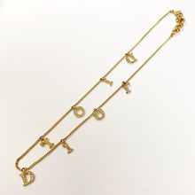 Load image into Gallery viewer, Christian Dior Alphabet Logo Rhinestone Chain Necklace Pendant Gold Plated 40cm
