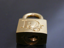 Load image into Gallery viewer, Christian Dior Logo Cadena Padlock &amp; Keys Gold GP Bag Charm Vintage Accessory
