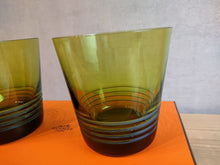 Load image into Gallery viewer, HERMES Paris Rock Green Glass Cup Pair Set of 2 Tumbler Tableware w/Box
