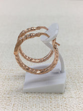 Load image into Gallery viewer, Fendi Auth. FF Logo Hoop Earrings Pierce Pink Gold GP Lever Back Accessory w/Box
