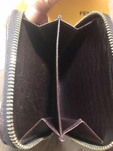 Load image into Gallery viewer, FENDI FF Zucca Compact Wallet Zip Around Snap Button Brown Canvas w/Box Italy
