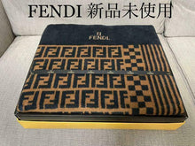 Load image into Gallery viewer, Fendi Auth. Zucca Geometric Pattern Blanket Throw Brown Black 100% Cotton w/Box
