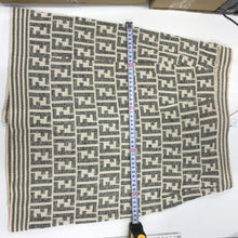 Load image into Gallery viewer, Fendi Zucca FF Logo Wrap Around Skirt Cream Color Knitted Cotton Blend 44/US 10
