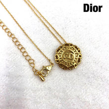 Load image into Gallery viewer, Christian Dior Circle CD Logo Chain Necklace Pendant Gold Plated 45cm Vintage
