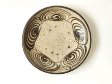 Load image into Gallery viewer, Japanese Antique Horse Eye Iron Painting Plate Folk Art Pottery D26.5 x H5cm
