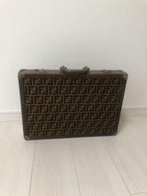 Load image into Gallery viewer, Fendi Authentic FF Zucca Logo Attache Case Briefcase Trunk Brown Vintage No Key
