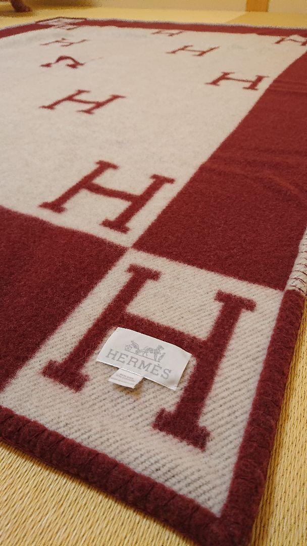 HERMES Paris Auth. Plaid Avalon Blanket Throw Wool Cashmere Blend 135 x 165cm
