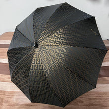 Load image into Gallery viewer, Fendi Authentic Zucca Logo Monogram Long Umbrella Brown Polyester Italy Vintage
