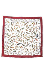 Load image into Gallery viewer, Hermes Paris Carre 90 Silk 100% Scarf Stole Feather Plumes Wine Red Accessory
