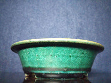 Load image into Gallery viewer, Japanese Bonsai Pot By Tokoname Koyo Green Glazed Round Flower Pot W14xH4cm
