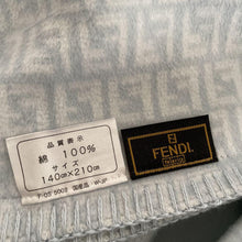 Load image into Gallery viewer, Fendi Zucca Blanket Throw Zucca Pattern Blue 100% Cotton Size 140 x 210cm
