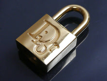 Load image into Gallery viewer, Christian Dior Logo Cadena Padlock &amp; Keys Gold GP Bag Charm Vintage Accessory
