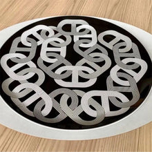 Load image into Gallery viewer, HERMES Paris Auth. Rallye 24 Tart Plate Platter 32cm Tableware White Black w/Box
