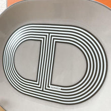 Load image into Gallery viewer, Hermes Paris Rallye 24 Oval Mini Plate 2 Pieces Gray15x12cm Porcelain w/Box
