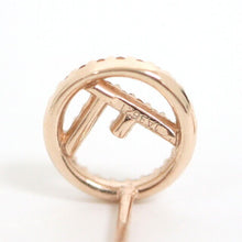 Load image into Gallery viewer, Fendi F Is Logo Rhinestone Hoop Earrings Pierce Pink Gold GP Jewelry Accessory
