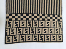 Load image into Gallery viewer, Fendi Auth. Zucca Logo Striped Stole Muffler 100% Wool 40x170cm Black Beige
