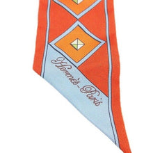 Load image into Gallery viewer, HERMES Paris Twilly COLLIERS ET CHIENS Scarf Silk 100% Orange Multicolor w/Box
