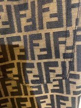 Load image into Gallery viewer, Fendi Ladies Long Pants Zucca FF Logo Denim Brown Black Italy Made 28 Inch
