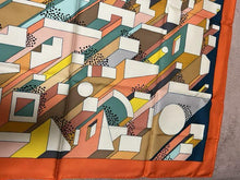 Load image into Gallery viewer, HERMES Paris Carre 90 ON A SUMMER DAY 100% Silk Scarf Stole Orange Border w/Box
