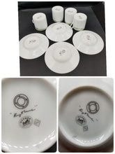 Load image into Gallery viewer, Hermes Paris Rhythm Rythme Demitasse Cup &amp; Saucer Set of 4 Porcelain White Green
