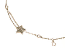 Load image into Gallery viewer, Christian Dior Star Motif Rhinestone Chain Necklace Pendant Silver Plated 44cm
