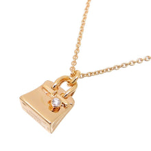 Load image into Gallery viewer, Hermes Paris Auth. Amulette 750PG Birkin Diamond Necklace Pendant Pink Gold
