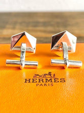 Load image into Gallery viewer, Hermes Paris Authentic H Logo Cube Cuffs Cufflinks Ag925 Silver Men&#39;s Accessory
