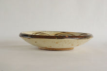 Load image into Gallery viewer, Folk Art Seto Ware Late Edo Period Pottery Horse Eye Stone Plate D33 x H6.8cm
