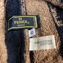 Load image into Gallery viewer, Fendi Bathrobe Hooded Gown Striped Logo Cotton 100% Bath Supply Unisex Size S

