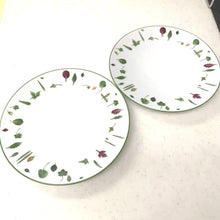 Load image into Gallery viewer, Hermes Porcelain Dessert Plate Set of 2 Mesclun White Green Tableware D21cm
